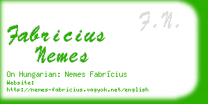 fabricius nemes business card